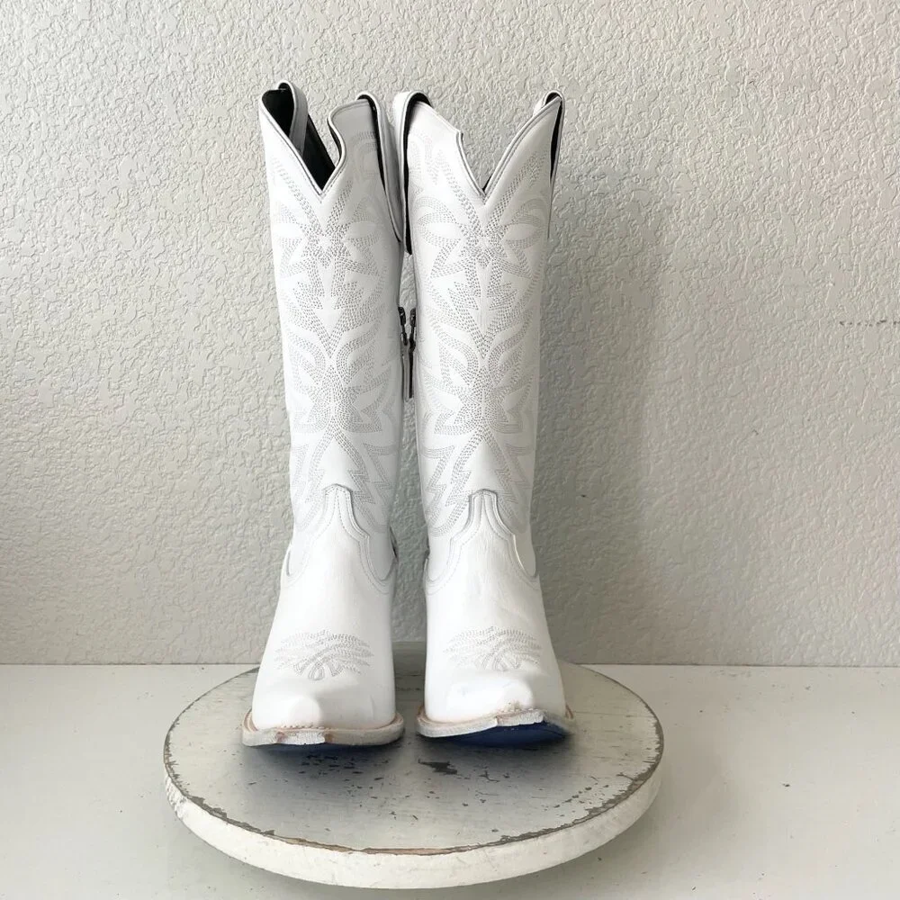 Lane MEGAN MORONEY Cowboy Boots Smokeshow Womens 10 White Western Cowgirl Tall - Picture 6 of 15